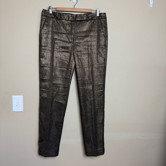 White House Black Market METALLIC SLIM ANKLE PANTS - Picture 3 of 11